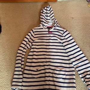 Land’s end swim coverup, 10-12/M, blue stripes on white